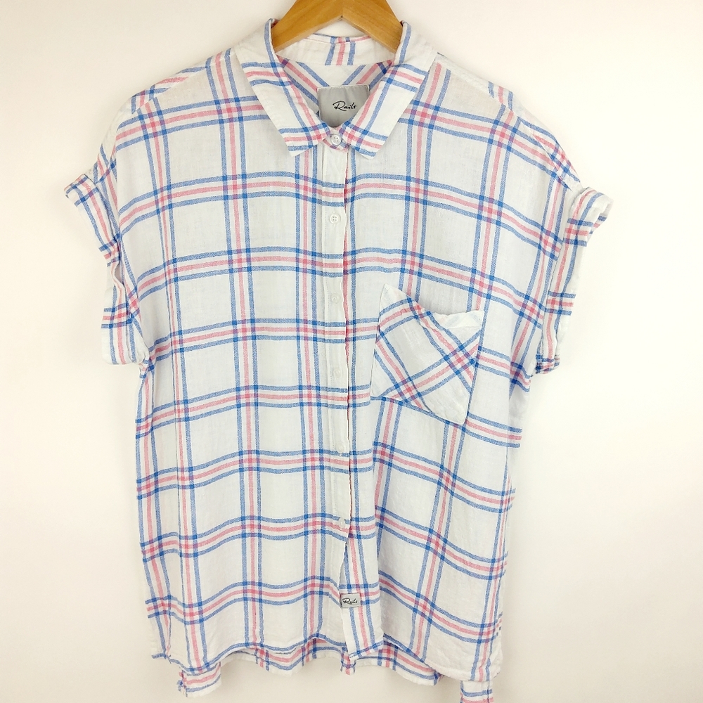 Rails Whitney Raspberry Azure Top Size Large - image 7